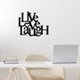 Wallity Escultura de Pared Live-Love-Laugh en Metal Negro